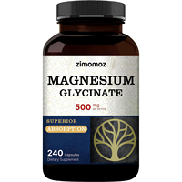 Capsules de glycinate de magnésium chélaté 500 mg, marque privée OEM, 240 capsules par flacon, pour adultes - Énergie, sommeil, soutien osseux