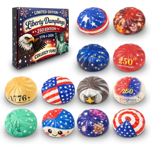 Independence Day Squeeze Toys Dumplings Colorful Fidget Dumplings Stress Ball Giant Sensory Glitter Toys with <b>Steamer</b> - Product Image 1