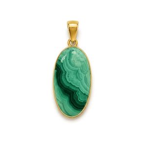 จี้รูปไข่ประดับมรกตเขียวธรรมชาติจาก HA Gems ชุบทองสไตล์วินเทจ สำหรับผู้หญิง เครื่องประดับราชสถาน เหมาะสำหรับงานแต่งงานและเพื่อการบำบัดรักษา - Product Image 1