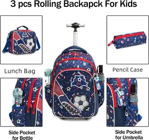 Bán Buôn Tùy Chỉnh 3Pcs Trường Set Cho Cô Gái Polyester Du Lịch Hành Lý Ba Lô Xe Đẩy Trường Túi Thời Trang Phim Hoạt Hình Dây Kéo - Product Image 3