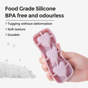 SILIKOLOVE Factory 3-Cavity Heart-Shaped Maker LFGB Platinum Non-Stick BPA-Free Silicone Ice <b>Cube</b> Mold - Product Image 5