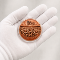 Pièce de collection en cuivre pur de 5 oz, motif drapeau américain et tournesol, peinte en couleur, badge commémoratif patriotique, souvenir de la liberté