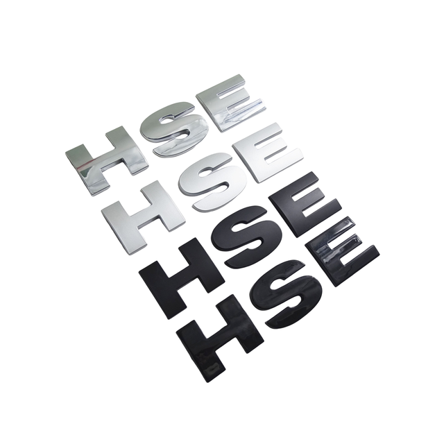 3D ABS Plastic Chrome HSE Letter Emblem Car Decorative Emblem Stickers
