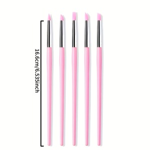 5 pz/borsa Pink Nail Art punting Painting punte in acciaio inox cera strumenti per Manicure in <span class=keywords><strong>Silicone</strong></span> scultura goffratura penne intaglio penne per unghie - Product Image 5