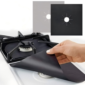 Couvre-brûleurs de cuisinière réutilisables à double épaisseur, antiadhésifs, couvre-plaques de cuisinière, brûleurs à gaz pour cuisine/cuisson. - Product Image 1