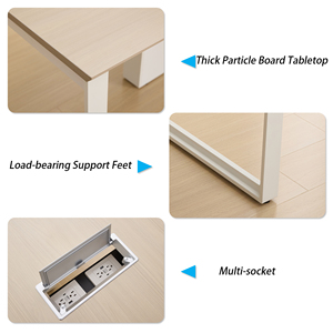 US Overseas Warehouse Free Shipping Rectangular Modern Luxury Wooden Conference <strong>Desk</strong> Meeting Training Table - Product Image 6