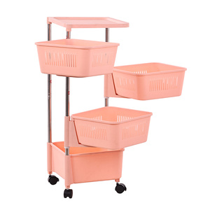 Home Rolling Utility Keuken Groentemand Organizer Mobiel Opbergrek 4 <span class=keywords><strong>Tier</strong></span> <span class=keywords><strong>Plastic</strong></span> Trolleys Keuken <span class=keywords><strong>Trolley</strong></span> Voor Keuken - Product Image 1