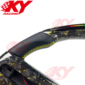 พวงมาลัยรถแข่งสไตล์คาร์บอนไฟเบอร์ LED สำหรับ Ford Mustang GT350 GT 2004-2008 GT500 Shelby - Product Image 2