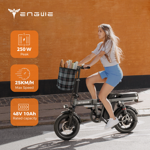 ENGWE T14 Gris, Bicicleta Eléctrica Plegable MINI de 250W, 14 Pulgadas, 25km/h, 48V10A, Bicicleta Eléctrica Urbana, Scooter, Envío Directo desde Almacén en Polonia, Scooter T14 - Product Image 1