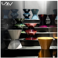 Table basse moderne en plastique renforcé de fibres pour salon, petite table d'appoint multicolore, meubles