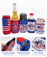 Support de canette isotherme en néoprène, couleur unie, avec logo personnalisé, pliable, pour canettes de bière, vente en gros