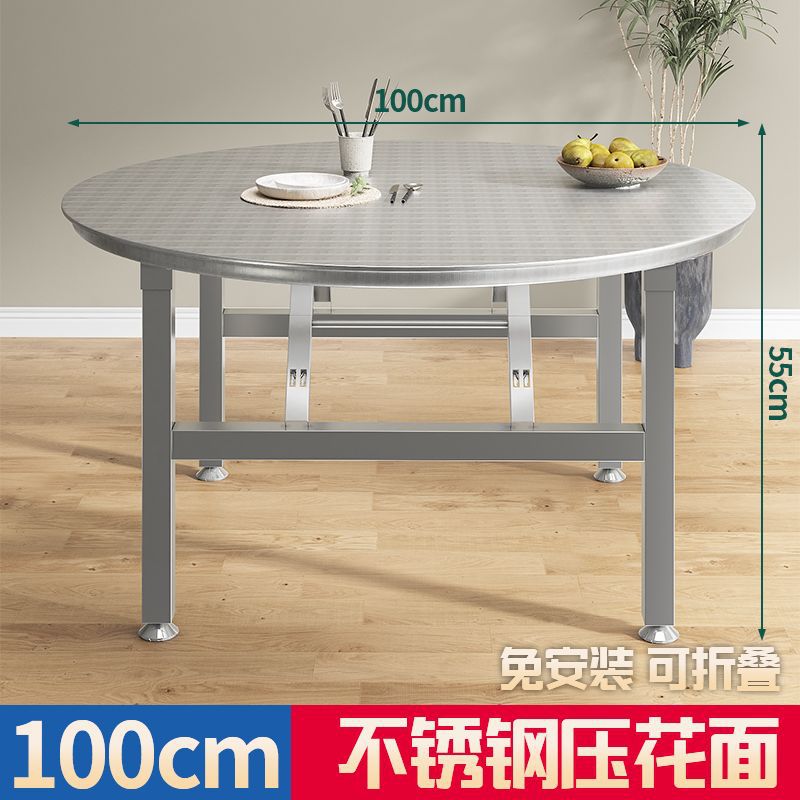 Table ronde pliable, diamètre 100 mm, hauteur 55 mm.