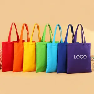 Wholesale Cheap Women's Canvas Bags With Custom Printed Logo Cotton Canvas Tote Bag With Pocket Zipper Custom Canvas Tote Bag