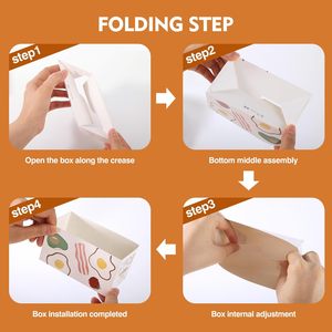 Caja de Empaque Personalizada para <span class=keywords><strong>Hamburguesas</strong></span> y Desayunos, Caja de Papel Impresa para Sándwiches de Huevo, Cajas de Empaque para Alimentos - Product Image 6