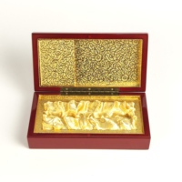 Boîte à stylos en bois de burl brillant avec doublure en satin jacquard doré, logo personnalisé, étui de rangement de luxe en bois pour stylos, idéal pour l'emballage de cadeaux d'affaires haut de gamme