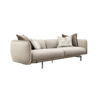 Meubles de salon modernes italiens personnalisables haut de gamme, sectionnels modulaires en tissu polaire crème pour appartement