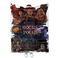 Couverture en peluche sur le thème d'Halloween : Sorcières, impression numérique personnalisée, douce en flanelle, pour lit, canapé ou voyage