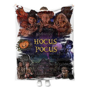 Couverture en peluche sur le thème d'Halloween : Sorcières, impression numérique personnalisée, douce en flanelle, pour lit, canapé ou voyage - Product Image 3