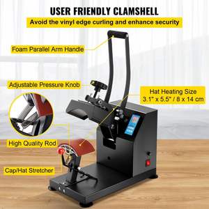 Máquina de prensado térmico de 5.5 x 3.5 pulgadas con diseño de concha para impresión de gorras, 220V, operación mecánica semiautomática, marco de acero rígido - Product Image 6