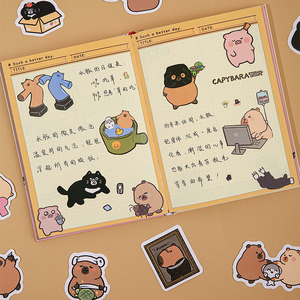Paquete de pegatinas bonitas de Capybara-Serie Eternal Groups Crazy Feeling, diseño único para manualidades DIY, diario, funda de teléfono - Product Image 5
