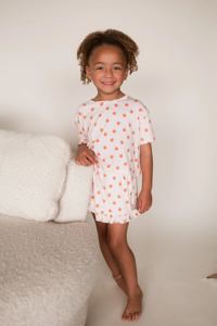 طقم بيجامات صيفية من ألياف الخيزران والفيسكوز بطباعة مخصصة ، طقم قصير مكشكش ناعم للفتيات - Product Image 3