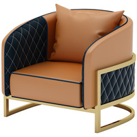 Chaise simple en cuir moderne avec coussin de jambes d'or pour la maison appartement hôtel chambre salon style loisirs meubles en tissu