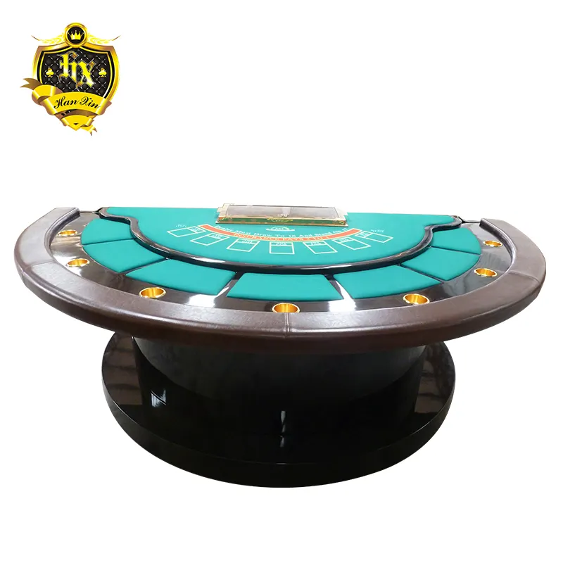 Özel 8 kişi Poker Mesa De Blackjack kumar masa ahşap bacaklar kart masası Poker LED