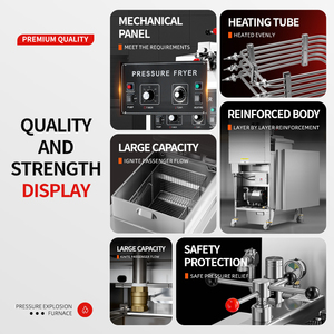 Wenchu thương mại Tự động kiểm soát nhiệt độ áp suất Fryer gà Fryer vịt Fryer Fryer Pan cho chiên thực phẩm - Product Image 3