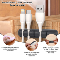 Pengatur Kabel Silikon, Penggulung Kabel Data USB, Penjepit Kabel Fleksibel, Pengatur Kabel Meja