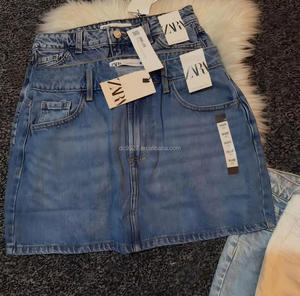 <span class=keywords><strong>Mini</strong></span>-<span class=keywords><strong>jupe</strong></span> cargo <span class=keywords><strong>droite</strong></span> décontractée en jean pour femme, séchage rapide et poches solides, idéale pour le printemps - Product Image 1