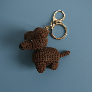 Wholesale Handmade Crochet Dachshund <b>Puppy</b> Keychain Pendant <b>Toy</b> Mini Amigurumi Knitted Woven Animal Dog Doll Bag Charm Accessory - Product Image 6