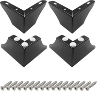 Pieds de meubles, pieds de canapé en métal noir, pieds de table, rehausseurs de chaise en métal, pieds de remplacement robustes pour bricolage