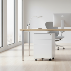 <strong>3</strong> <strong>Drawer</strong> Metal Mobile Pedestal <strong>Filing</strong> <strong>Cabinet</strong> with Key Lock for Office - Product Image 1