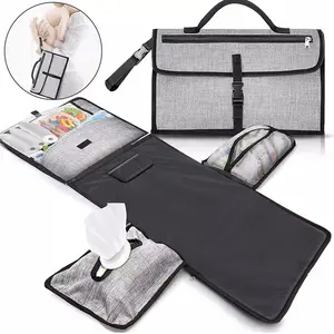 Waterproof Baby Travel Changing Mat Station with Head Cushion Toolik Baby Diaper changing mat Pad