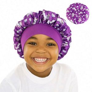Accessoires capillaires en satin personnalisés avec logo pour enfants, bébés, bonnets de dessin animé, bande élastique réglable, pour fêtes et plage, vente en gros - Product Image 5