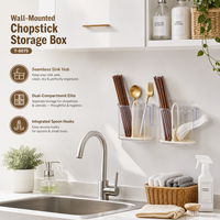 Boîte de rangement murale pour vaisselle, support à baguettes, conteneur de drainage en plastique de qualité alimentaire pour cuisine et maison