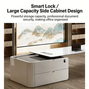 Bureau de direction moderne en bois durable avec rangement extensible, design écologique pour le bureau à domicile, poste de travail durable pour PDG - Product Image 5