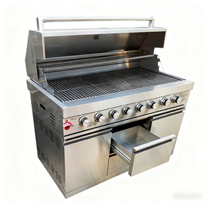 Cocina Exterior Grande para Jardín, Barbacoa Plegable a Gas, Multifuncional, con Asador, Moderna, de Acero Inoxidable 304 - Product Image 3