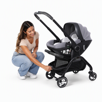 Système de voyage pliable 3 en 1 Kidilo en alliage d'aluminium avec siège auto pour bébé pour une utilisation en extérieur, poussette pour bébé, capacité de charge de 15 kg