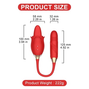 2026 गुलाब का फूल वाइब्रेटर डिचेबल डबल सिर वाली जीभ को टेलीस्कोपिक वाइब्रेटिंग महिला हस्तमैथुन - Product Image 5