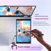 15,6 inch Dual Screen Laptop Intel N150 32GB RAM 2TB SSD 7 inch touchscreen notebook computer