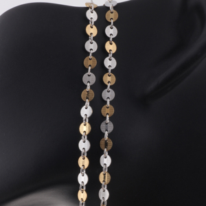Chaîne à maillons circulaires <span class=keywords><strong>en</strong></span> or 14 carats + <span class=keywords><strong>argent</strong></span> S925 pour la fabrication de colliers et de bracelets permanents <span class=keywords><strong>en</strong></span> DIY, accessoires de bijouterie - Product Image 6