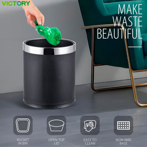 Cubo de Basura <span class=keywords><strong>Doble</strong></span> de Hierro para Hotel, Hogar, Habitación de Huéspedes, Baño, Cocina, Cesto de <span class=keywords><strong>Reciclaje</strong></span> de Cuero - Product Image 1