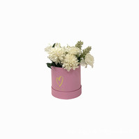Makronenfarbene Einzelne Kleine Runde Umarmungs-Blumengeschenkbox aus Papier und Karton