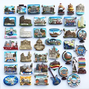 Cross-border source manufacturers wholesale all over Italy tourist souvenir message stickers resin painted magnet refrigerator s