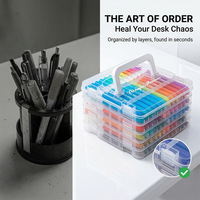 Ensemble de marqueurs acryliques à pointe souple empilables Bview Art - Stylos de peinture colorés pour enfants et étudiants, encre superposable et mélangeable, non toxique