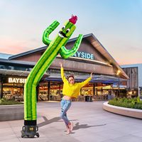 Homme tube gonflable sur le thème du cactus, 10 pieds de haut, homme tube dansant gonflable agité pour la promotion d'entreprise