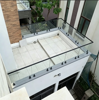 Poteau de fixation moderne en acier inoxydable et verre pour clôture de piscine sans cadre, balcon, escalier, villa, appartement, hôtel, garde-corps, fixation au sol