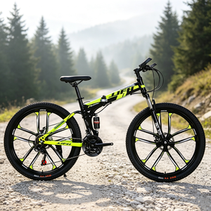 VTT pliable à suspension intégrale, 26 pouces, 21/24/27 vitesses, roues en magnésium à 10 rayons, frein à disque, faible MOQ et personnalisation d'usine disponible. - Product Image 2