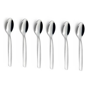 6-piece stainless steel <b>coffee</b> <b>spoon</b> set (11.3cm) SHARK Polished chrome CVL100C6 - Product Image 1